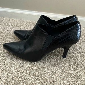 Anne Klein black heeled booties